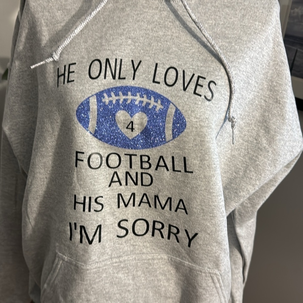 Football hoodie custom made size XL New - Picture 2 of 2